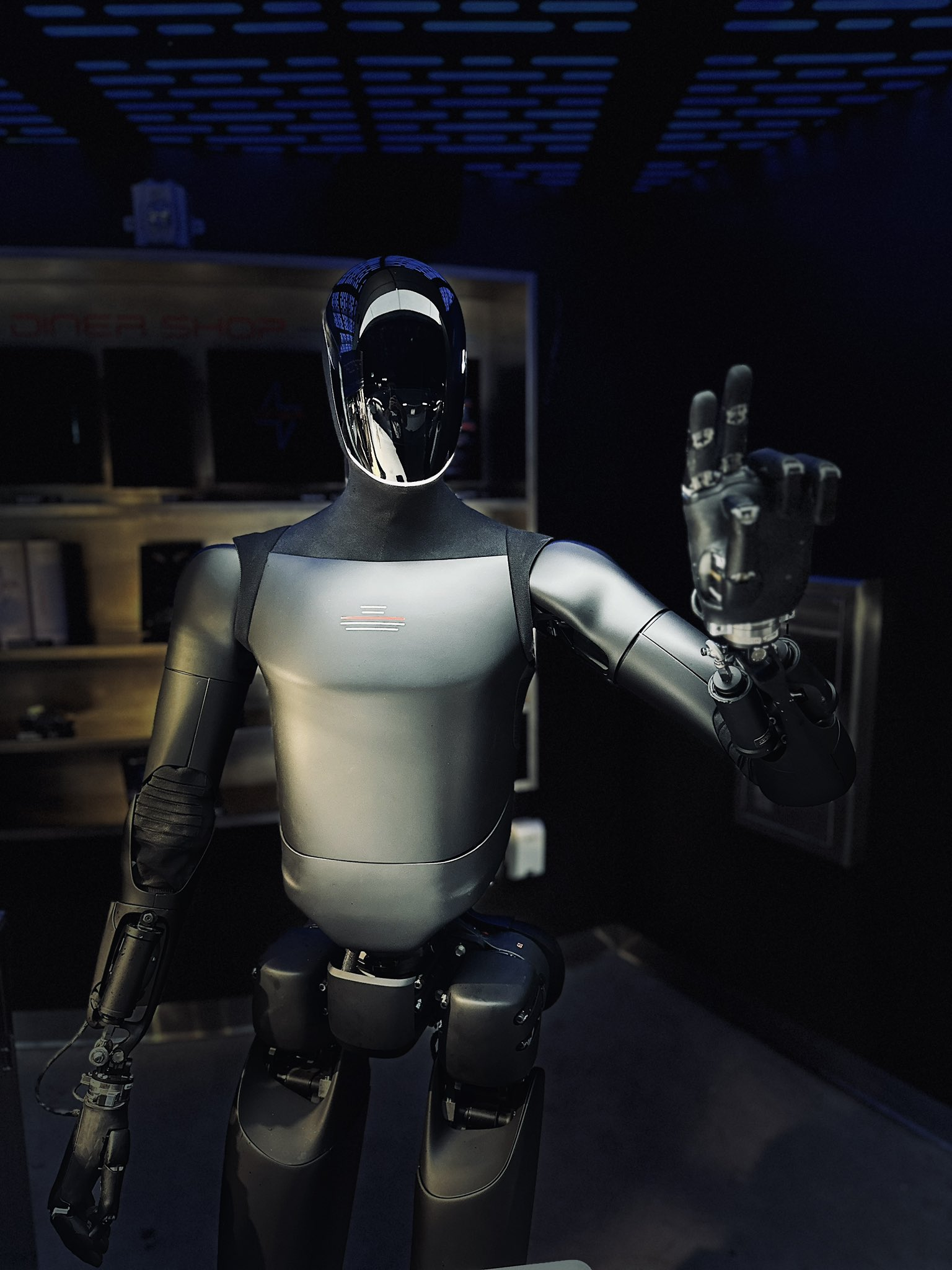 Humanoidrobot i restaurantmiljø